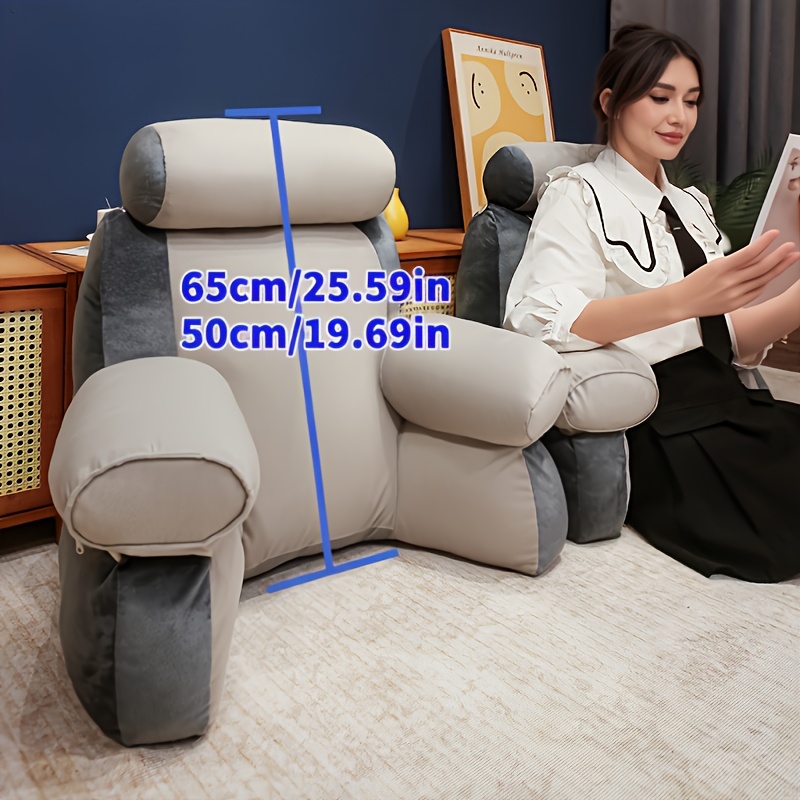 1pc extra tall lumbar support cushion with removable cover for sofa bed office chair posture   back pillow with zipper closure home   ergonomic seat cushion cushion for sitting reading companion modern geometric pattern plush polyester fill Product details 2