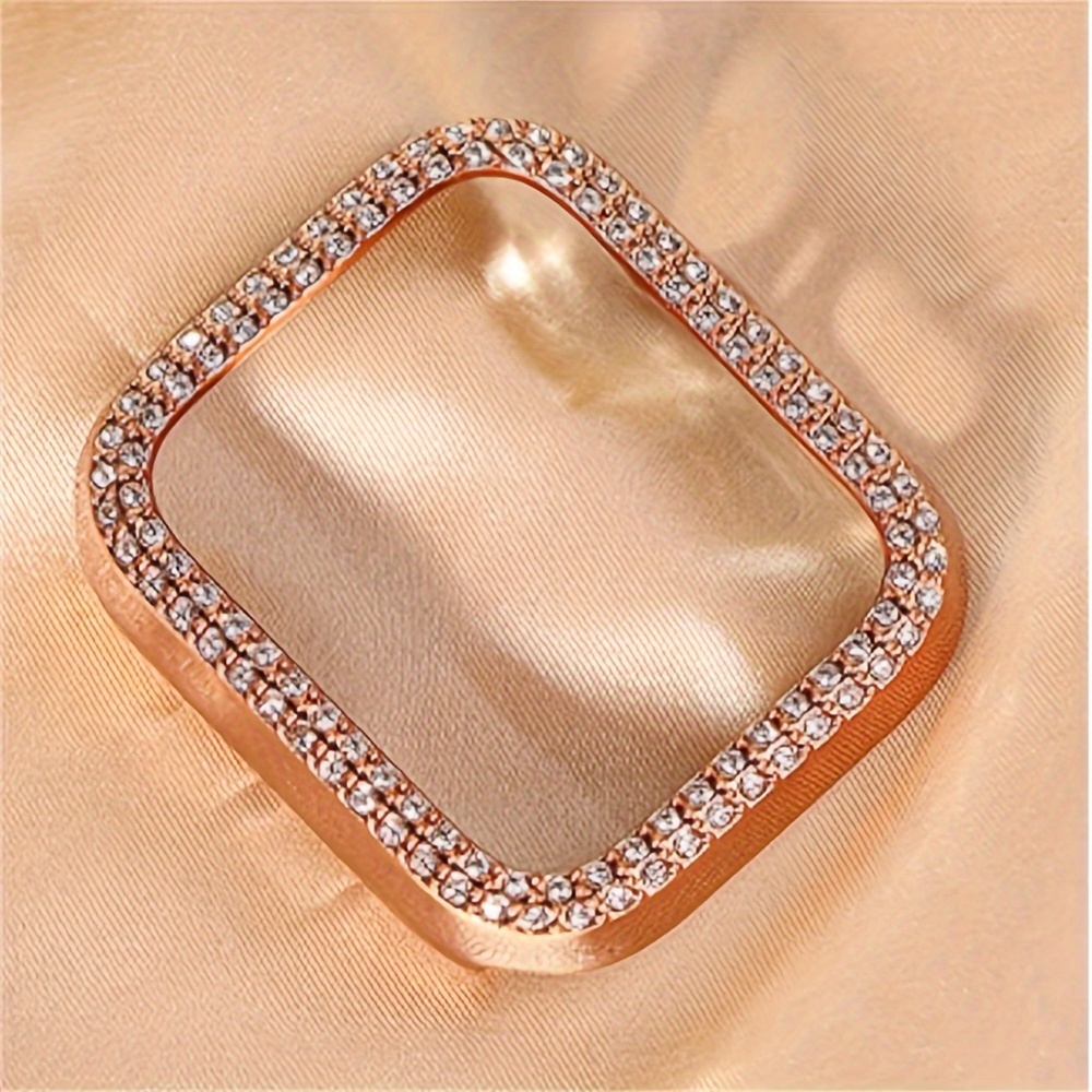 Luxury Double Bling Crystal Case For Watch 45mm 41 40 44 42 Rhinestone Pc Bumper Protector For Iwatch For Series 6 5