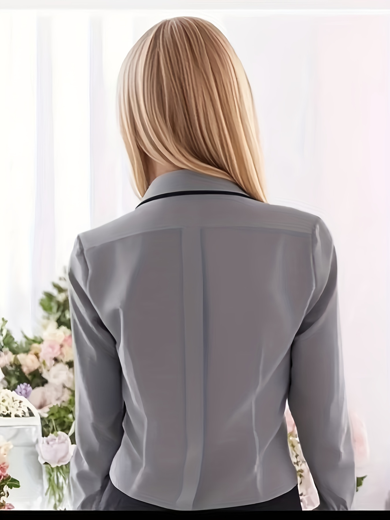 Camisa Blanca de Manga Larga para Mujer 2025 - Cuello Clásico, Ropa Profesional Lavable a Máquina, Uniforme Versátil para Oficina en Todas las Estaciones