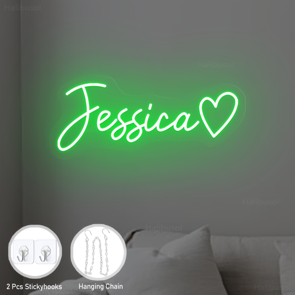 TEMU Xaletro Personalized Heart-shaped Led Neon Wall - Usb-powered Adjustable Brightness Disco Ballroom Lights Suitable For Weddings, Birthdays,