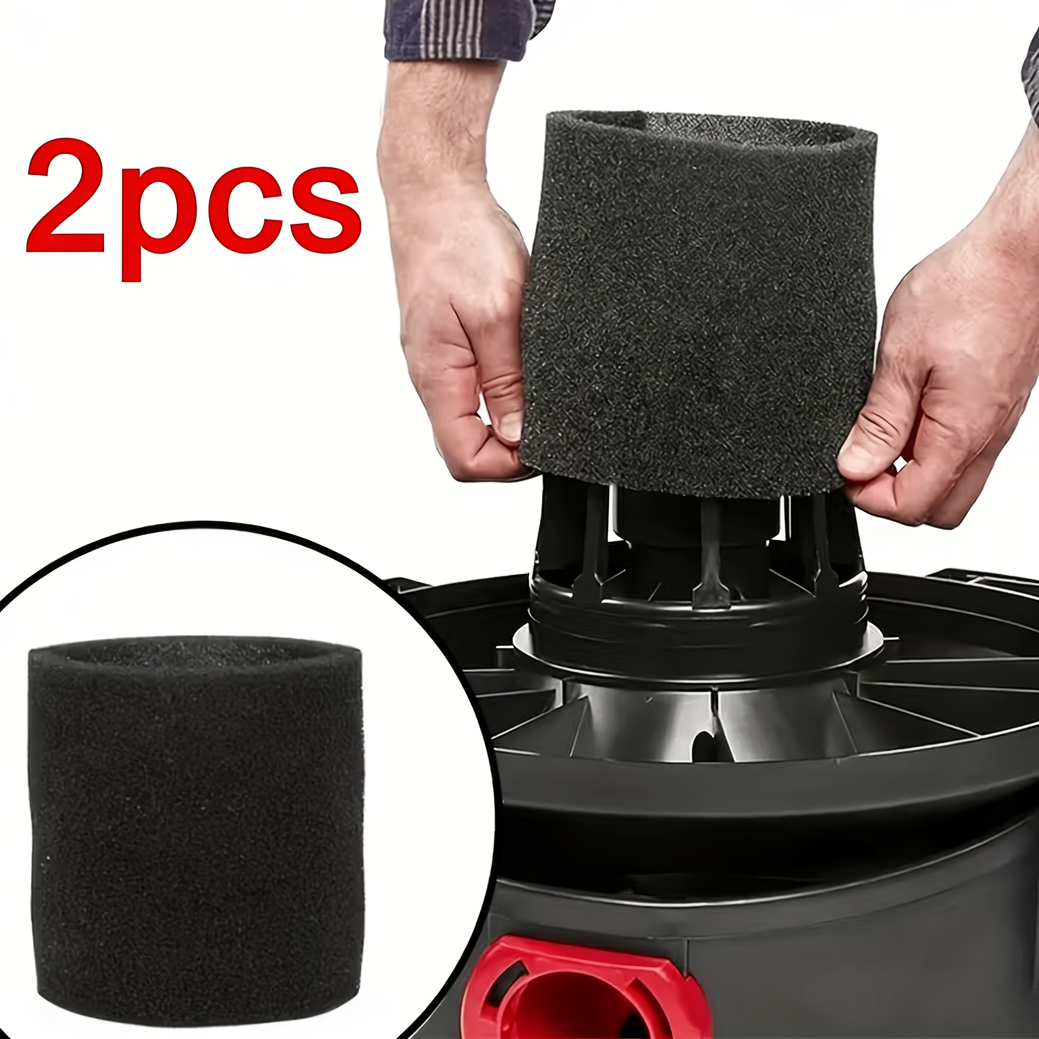 2pcs Foam Sleeve Filter Replacement, Wet And Dry Vacuum Foam Replacement Filter Compatible With Shop-vac, & Shop Vacuum Cleaners, Vf2001