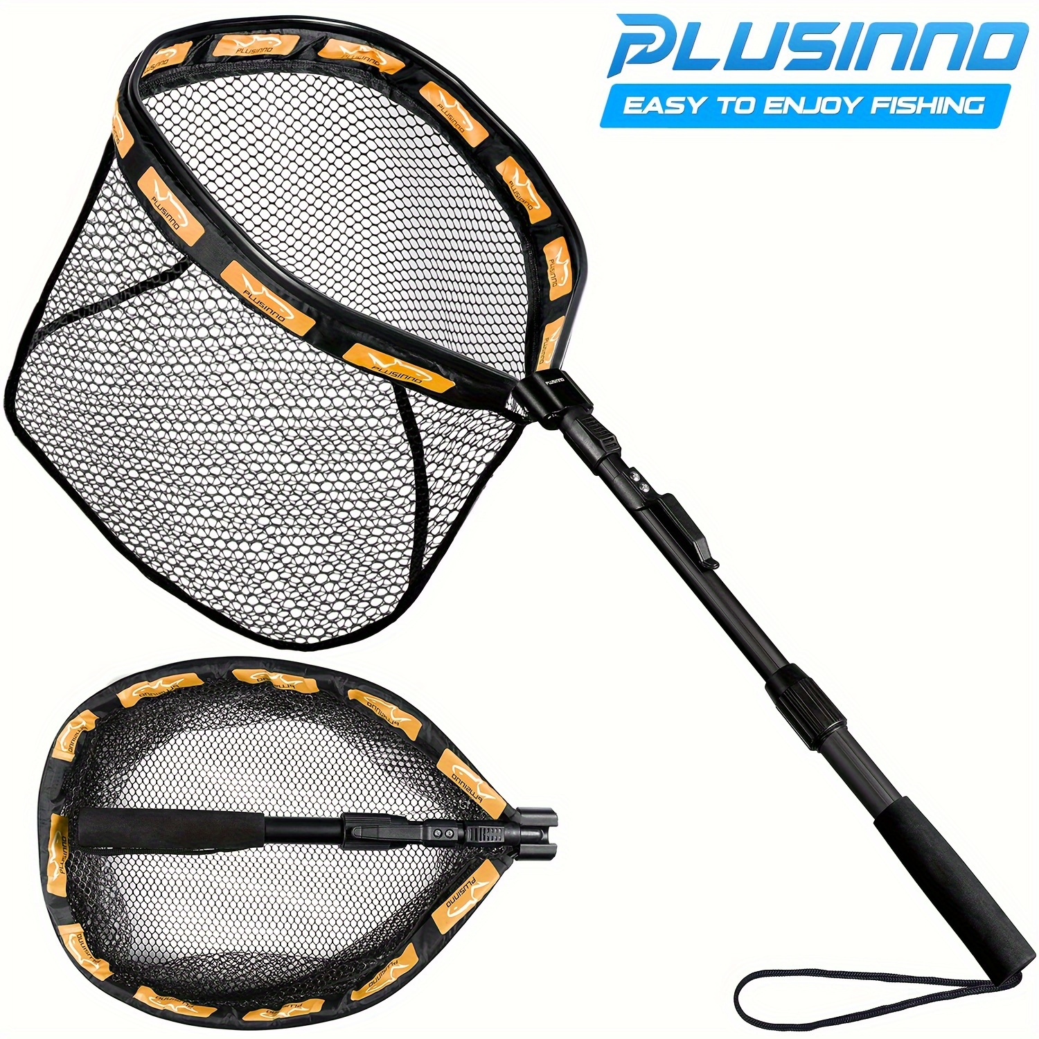 

Plusinno Floating Fishing Net: Compact, Foldable, And Extendable, With Soft Eva Foam Handle And Anti-hook Design For And Release