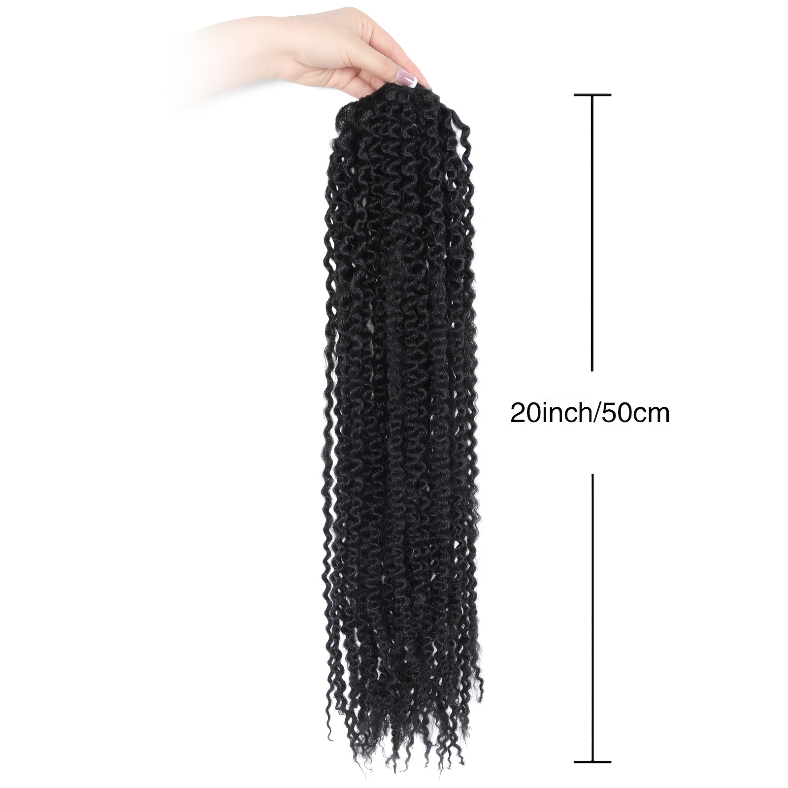 20 inch deep curly afro   ponytail extension for women clip in synthetic soft fluffy hair tails drawstring pony extensions for daily   extensions details 4