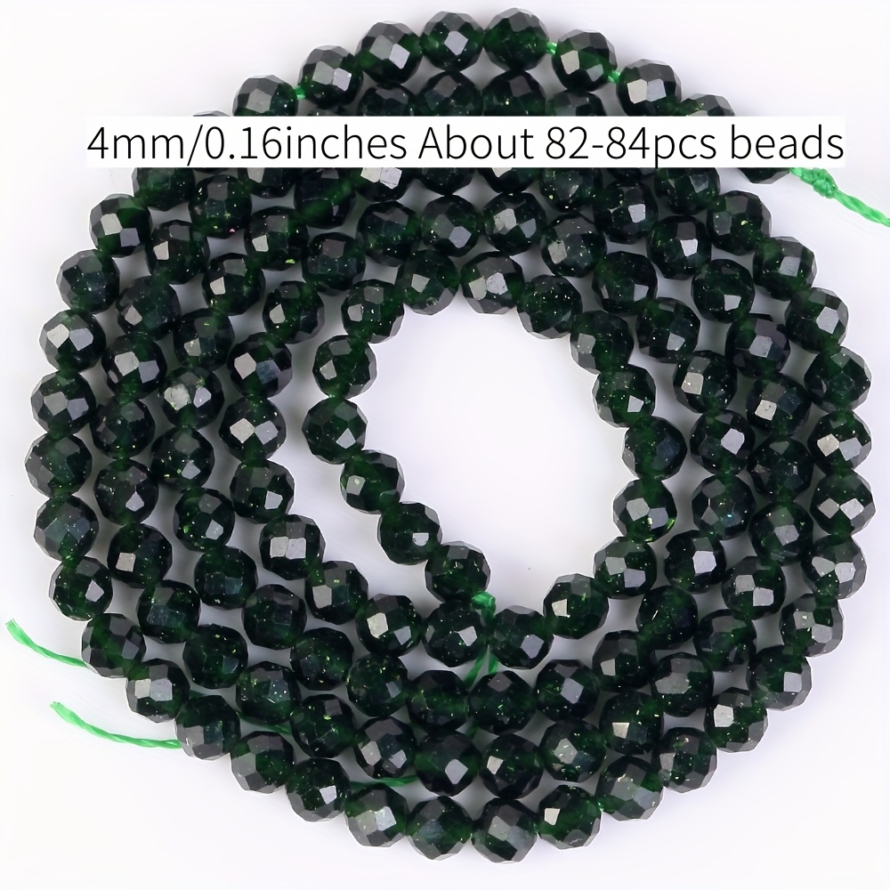 E-shop Perlen & Perlen Sortiment Natürliche Facettierte Grüne Lose Runde Perlen für Schmuckherstellung Armbänder Ergänzungen 15" 2Mm(0.079")