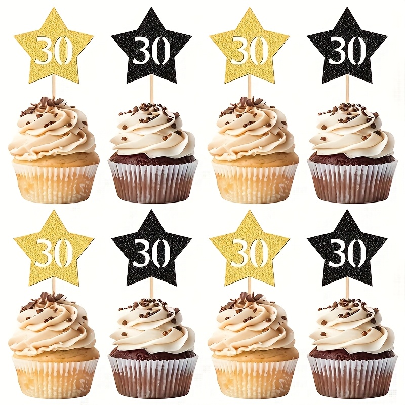 12pcs, 50/40/30th Anniversary Cake Decorations, Perfect For Birthdays, Weddings, Anniversaries, Celebration Cake Accessories, Durable Cake Inserts, 30/40/50th Birthday Decorations