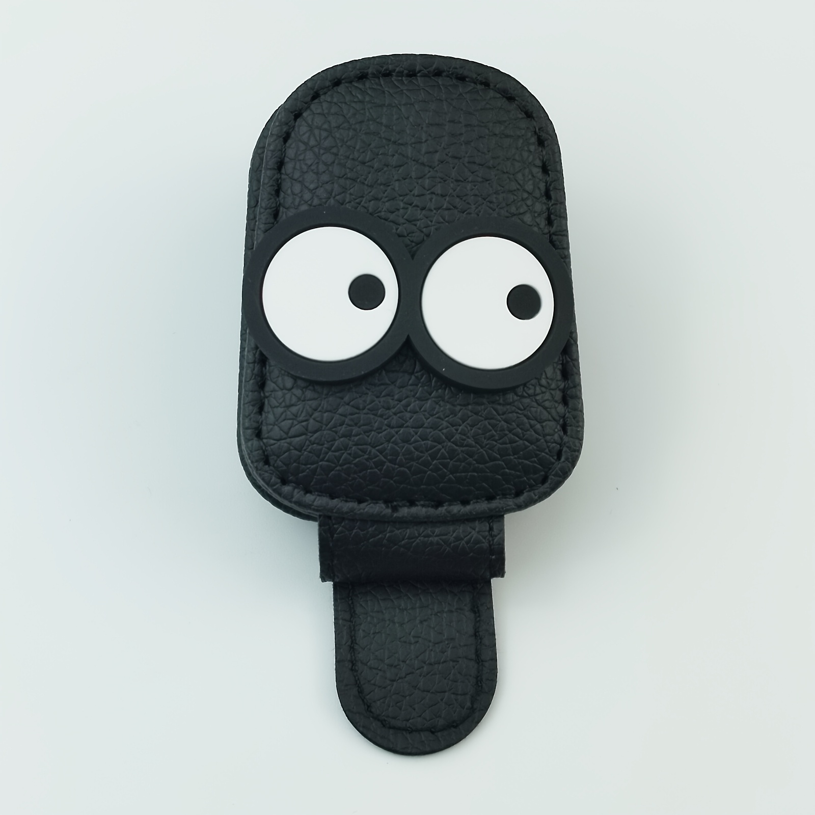 TEMU 1pc Creative Sunglasses Holders With Eyes For Car, Magnetic Cute Faux Leather Sunglasses Clip For Car Visor Glasses Holders Hanger Clip Car