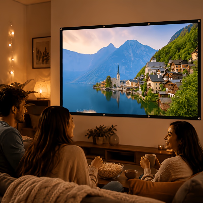 Upgraded 120-Inch Projector Screen with Black Border