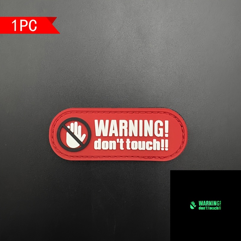 1pc Please 3dpvc Material Patch Badge, Luminous Effect, With Fastener On The Back, Suitable For Bags, Backpacks, Vests, And Clothing Decoration