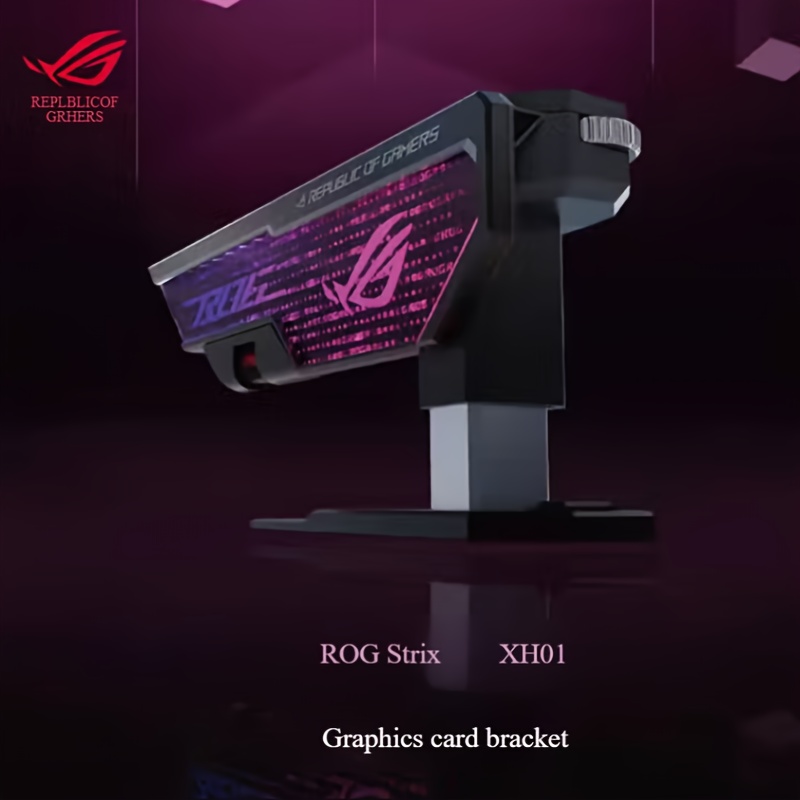 ASUS ROG XH01 Hercules Graphics Card Mount - USB-Powered, Tool-Free Adjustable Height, Magnetic Suction Level Indicator, Black, Compatible with TRITZ Gaming Monitors, Gaming Monitor Mount | Sleek Black Design | Magnetic Suction Mount, Monitor Mounts for Gaming, Asus, Egpu, Graphic Card For Pc, Gpu Graphic Card, Pc Accessories, Gpu Holder, Pc Part, Graphic Card Holder, Vertical Gpu Mount, Mini Pc, Pcie, Argb