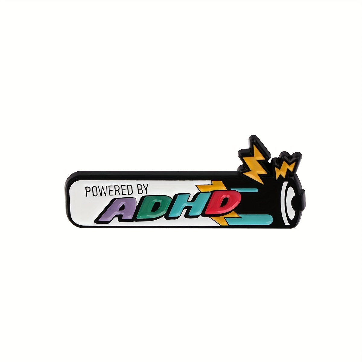 Adhd Cartoon Enamel Lapel Pin – Vibrant Multicolor Alloy Brooch For Backpacks, Briefcases & Clothing Accessories – Gift Idea
