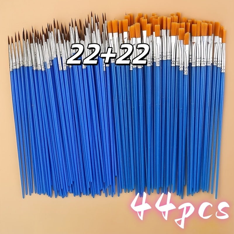 TEMU Ensemble de 44 pinceaux pour contour, adaptés à , à la peinture à l'huile, aux détails peints à , aux acryliques aquarelle, à traditionnel