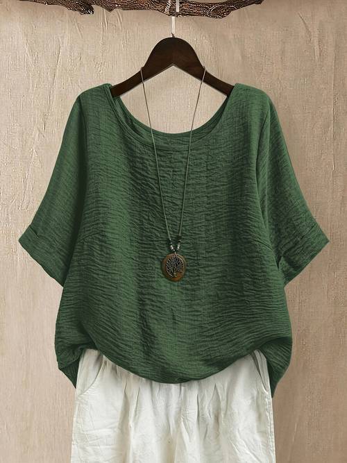 plus size womens round neck casual daily outdoor shirt