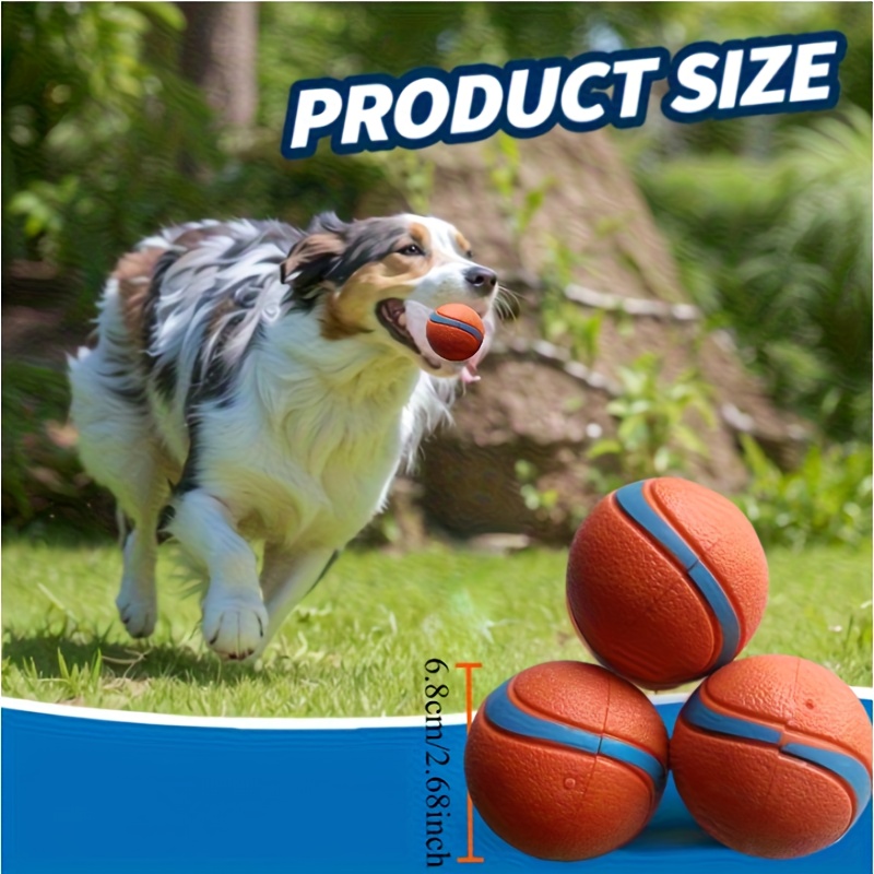 3pcs durable rubber dog chew balls medium dog interactive toys for teeth cleaning   fun striped design no batteries needed   halloween christmas pet gifts dog toys   accessory striped pattern sturdy construction without battery Product details 0