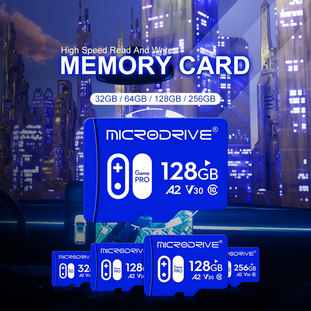 MICRODRIVE blue game memory card, high speed TF memory card for tablet PC, camera, mobile phone, laptop, car stereo, game console, audio32G,64G,128G,256G, Multidevice Compatibility, Fast Storage Solution, Compact Memory Card, Modern Storage Tech, Efficient Data Storage, Premium Quality, Memory Card Card, Storage Expansion, Tech Enthusiasts, Gamers