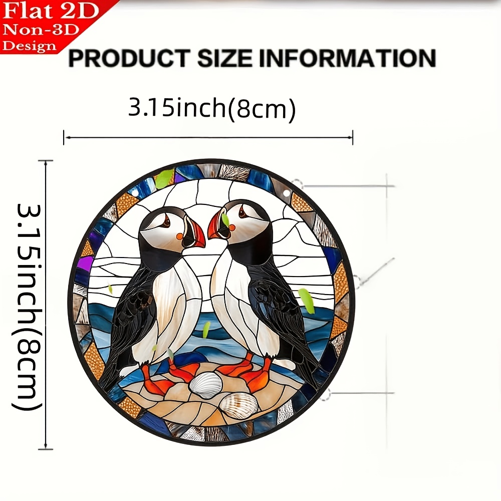 TEMU 2d Flat, 1pc Seagull Suncatcher Window Hanging Decoration - Suitable For Bird Lovers, Coastal Nautical Plastic Ornament With Seagull, Navy Ocean