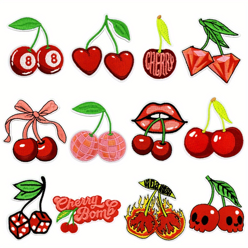 

12pcs Iron-on Patches: Sew-on Embroidered Appliques For Diy Crafts, Clothing, Jackets, Jeans, Pants, Dresses, Backpacks, Hats, And More - Festive Decorations And Gifts