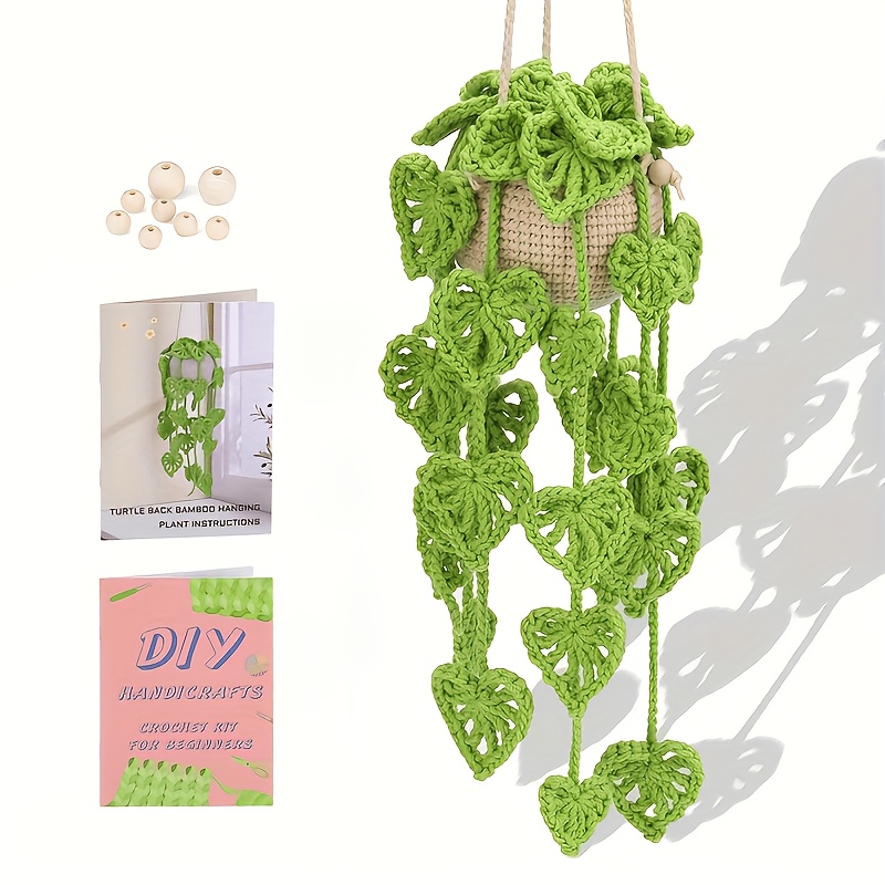 monstera-blatt hkel-startpakete mit schritt-fr-schritt-video-tutorials,  hngende topfpflanzen strick-startpaket fr anfnger zur dekoration | Mehr  Kaufen, Mehr | Temu