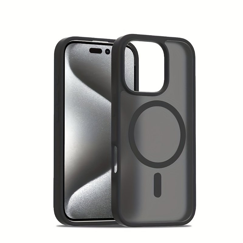 E-shop Handyhülle - High-End Matte Schwarze Handyhülle Geeignet für iPhone 16 15 14 13 12 11 Pro Unterstützt Magnetische Saugfunktion Kabelloses Laden