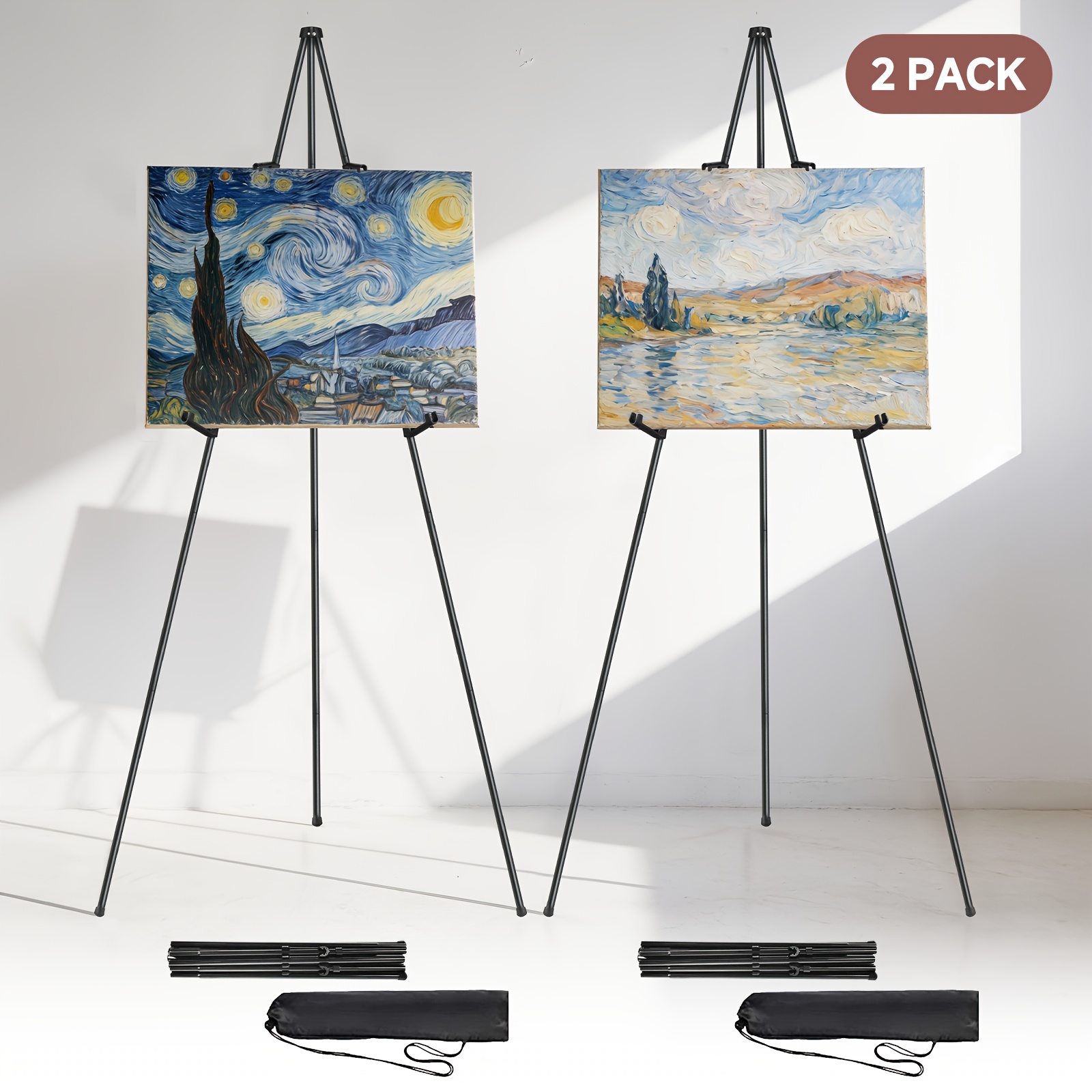 TEMU Poster Stands For Display, Easel Stand With Triangular Stable Structure, Adjustable Height & Foldable Design, Easel Stand For Sign, Ideal For Events, Art & Signage