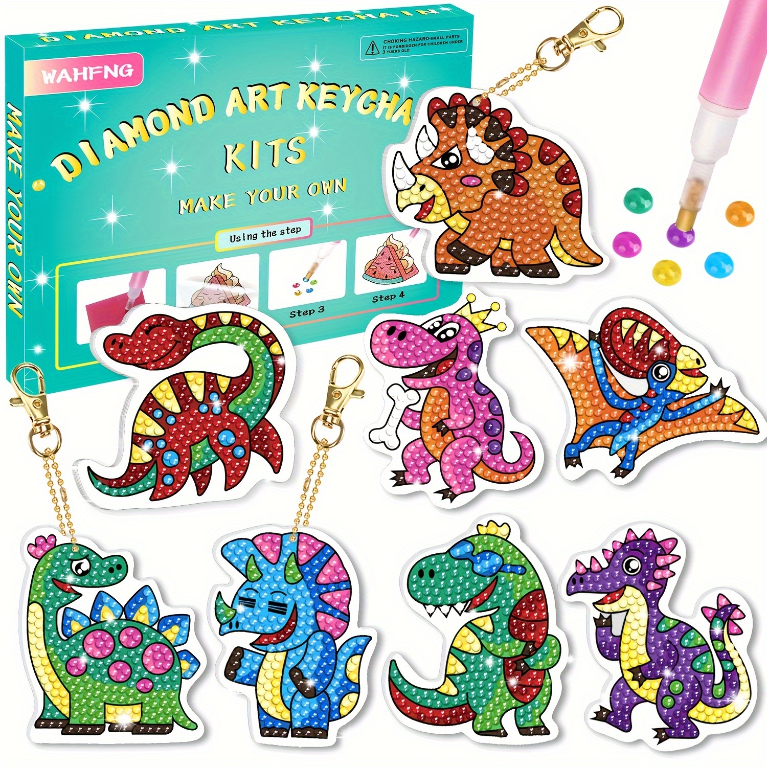 BRYTE Gem Art - Kits de pintura de diamantes para niños, kit de  manualidades de unicornio y sirena con estuche de almacenamiento, joyas,  llaveros