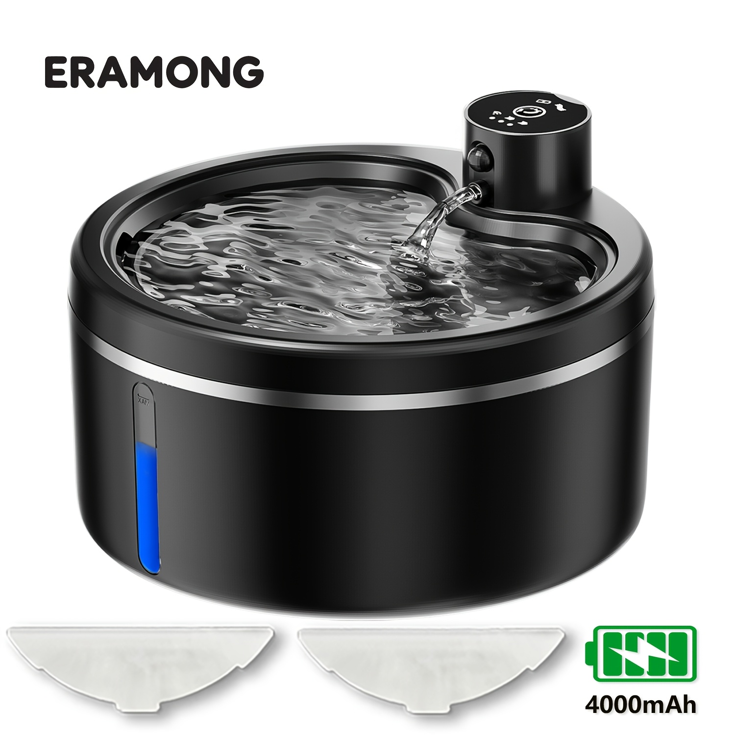 TEMU 2.5L/88Oz Avtomatski Dozator za Mačke, Brezžični Stroj za Vodo za Mačke, Senzor Gibanja, Ciklični Časovnik za Hranjenje, USB Polnilna Baterija,
