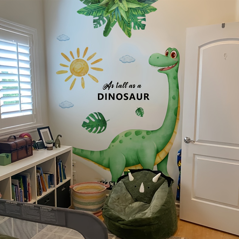   dinosaur sun wall stickers   vinyl decals detachable self   pvc wall decor single use rectangle theme with for living room bedroom entryway 0