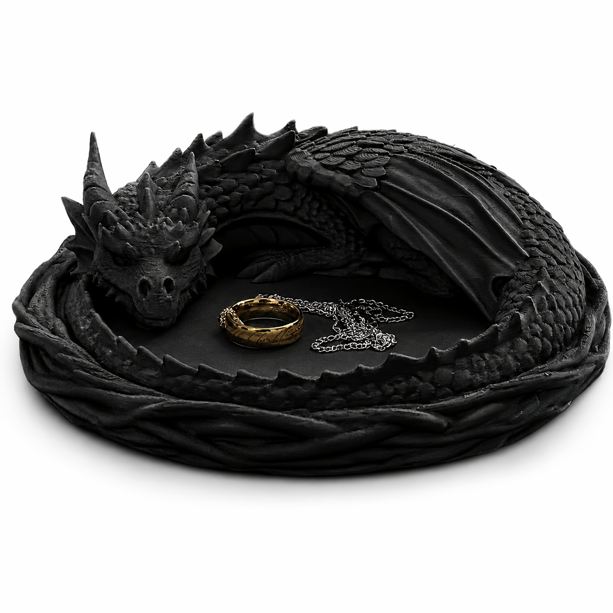 TEMU Storage Tray, Fantasy Dragon Jewelry Storage Plate, 3d Printing Key Bowl Organizer, Can Store Rings, Necklaces, , Decoration Gifts Halloween,