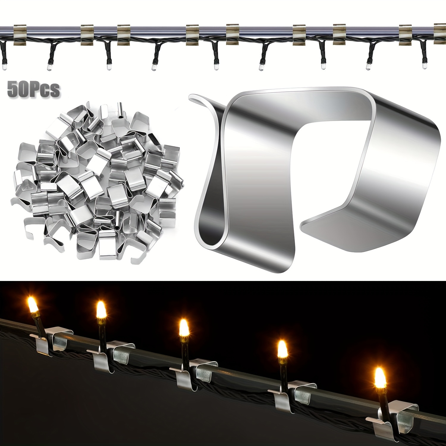 

50- Metal Gutter , Install Ceiling Mounted For Hanging String , Galvanized Christmas Hangers For And Gutter,