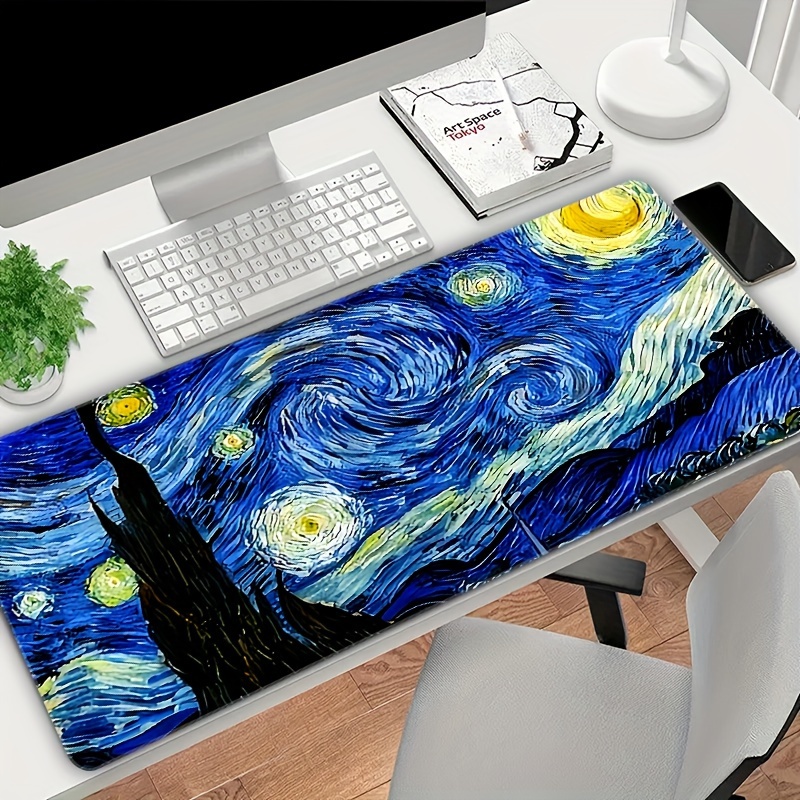 

Van Gogh Starry Night Inspired Large Mouse Pad - Non-slip, Rubber With Precision , Hd For Gaming & Office Use, Perfect Gift For Art Lovers