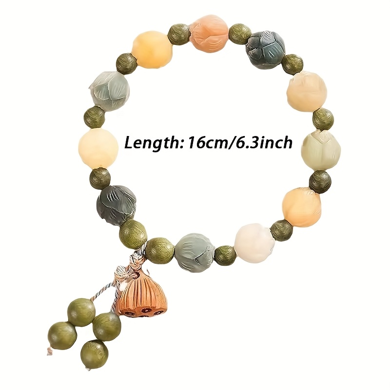 Chinese-style Lotus Shaped Lucky Necklace, Hand-Carved