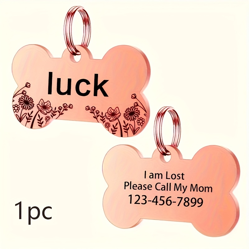 TEMU 1pz Targhetta Personalizzata per Cani, Placca Identificativa in Acciaio Inossidabile a Forma di - Incisione Laser con e Numero di Telefono
