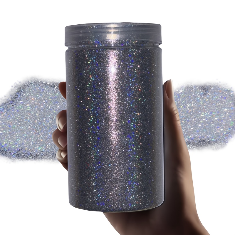 

Laser Silvery Flash Powder Sparkle Large Capacity Can, Suitable For Nail Art, Body Makeup, Diy Resin Touch Tools, Etc., Scattered On To , Holiday Proposals, Birthdays And Other