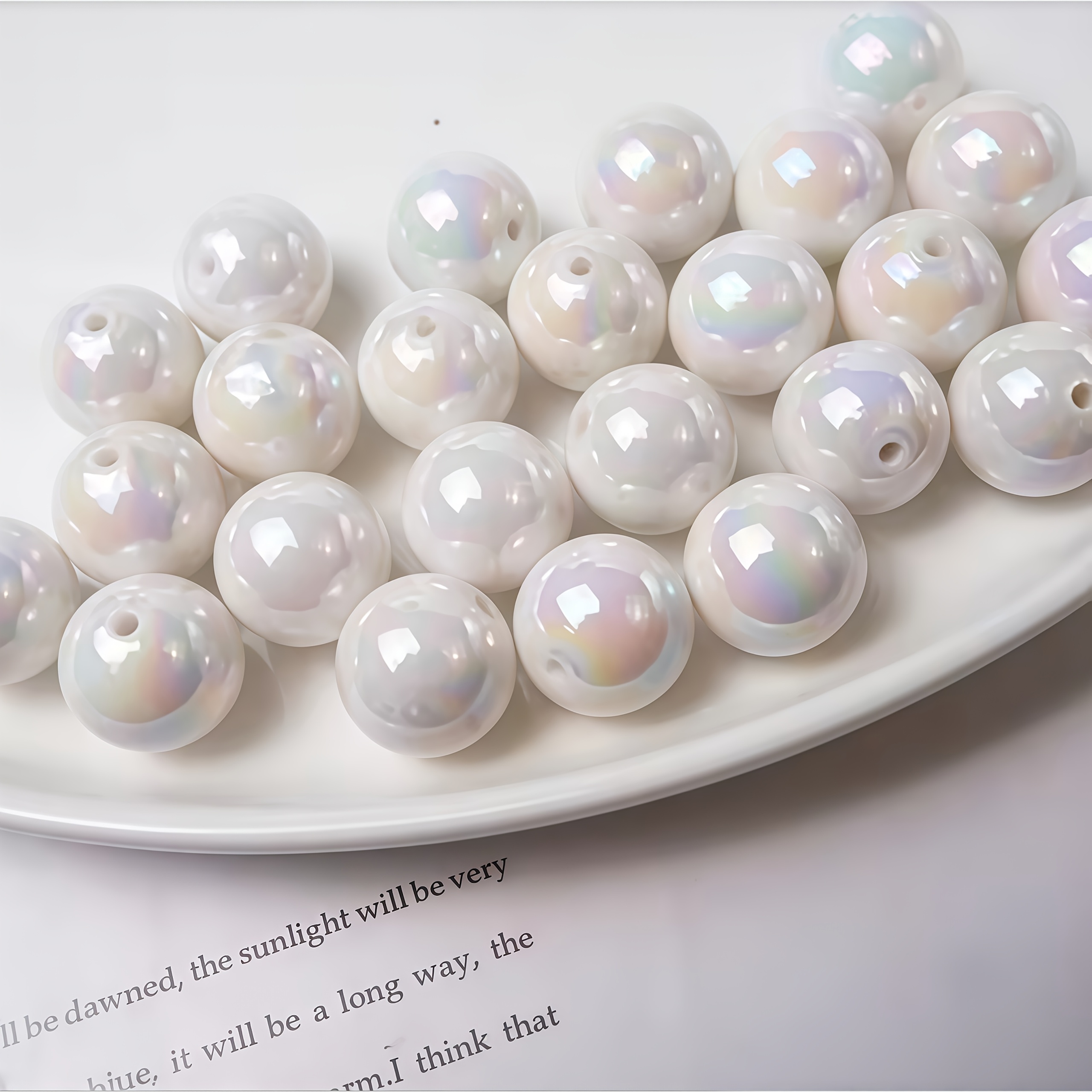 Image of 8mm 520pcs Cute Color Scheme, . Color Acrylic Beads. Diy Bracelets, Necklaces, And Phone Chains. Decorative Beads, Holiday Gifts. (white, , Red)