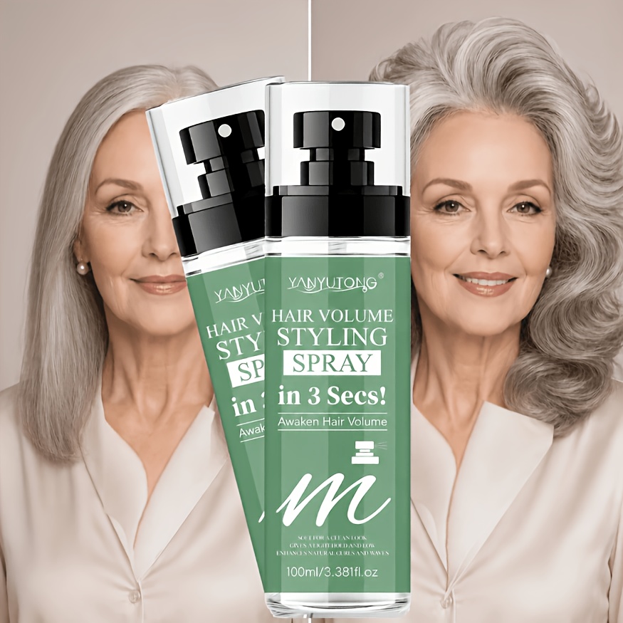 Image of In 3 Volumizing Styling Spray 2pcs For All Hair Types, Fast Hold, Long-lasting & Firm, Keratin & Glycerin, Gentle Non-irritating Ingredients, Anti-sweat & Oil Control, Nourishing & Moisturizing