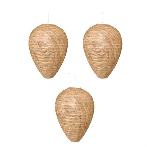 3pcs simulation wasp nest natural bee repellent outdoor hanging artificial beehive suitable for gardens patios courtyards