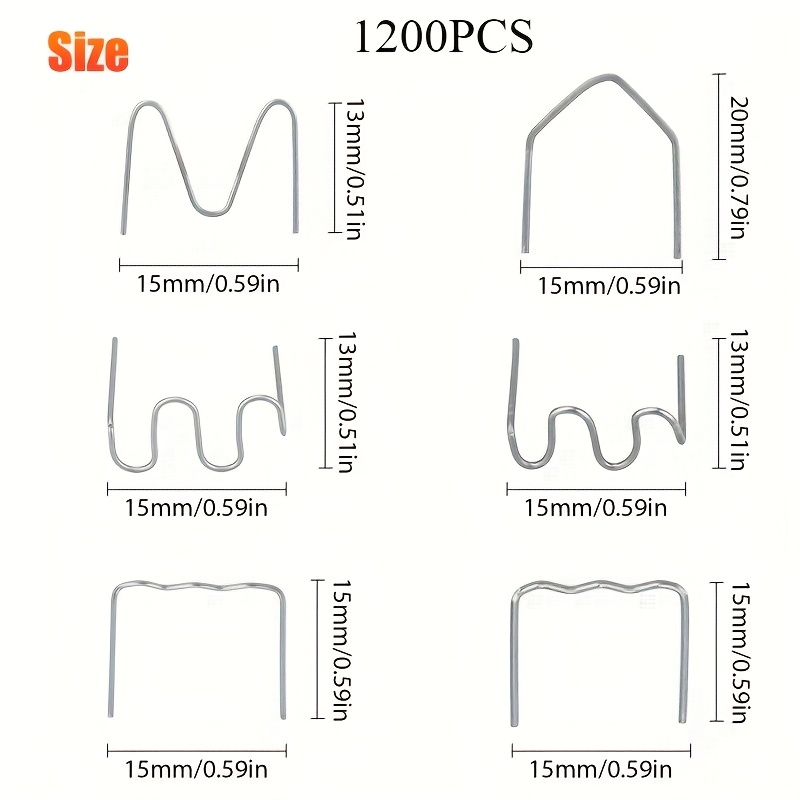 TEMU 1200 pz Kit di riparazione paraurti auto - Chiodi e linee di saldatura in plastica per riparazioni semplici, strumento di riparazione auto,