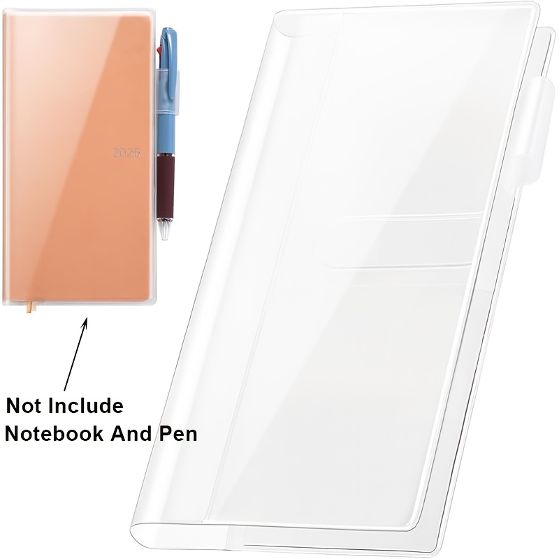 TEMU 1pc Clear Book Cover Compatible For Weekly Planners - Protective Sleeve, 20.32x19.56 Cm Weekly Planner Case, Durable Cover For Office,