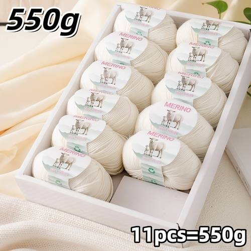 item picture extra large 11 pack 550g 100 merino wool yarn fine thread soft and woven thread warm lightweight non pricking delicate and comfortable suitable for a of people suitable for crochet knitting sweaters