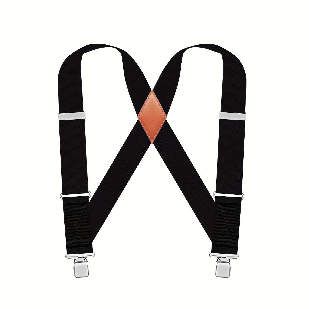 TEMU 1pc Fashion Men's Heavy Duty 2" Wide Side Clip Suspenders, Adjustable With Side Clips, For Daily Wear, Casual Formal Occasions, Vacation, Work,