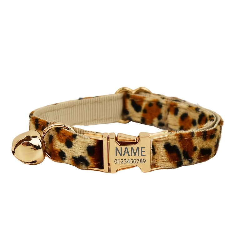 TEMU 1pc Personalized Cute Wine Red Christmas Cat Collar With Engraved Id Tag, Customizable Name Phone Pet Id Tag, Quick Release - Adjustable Soft