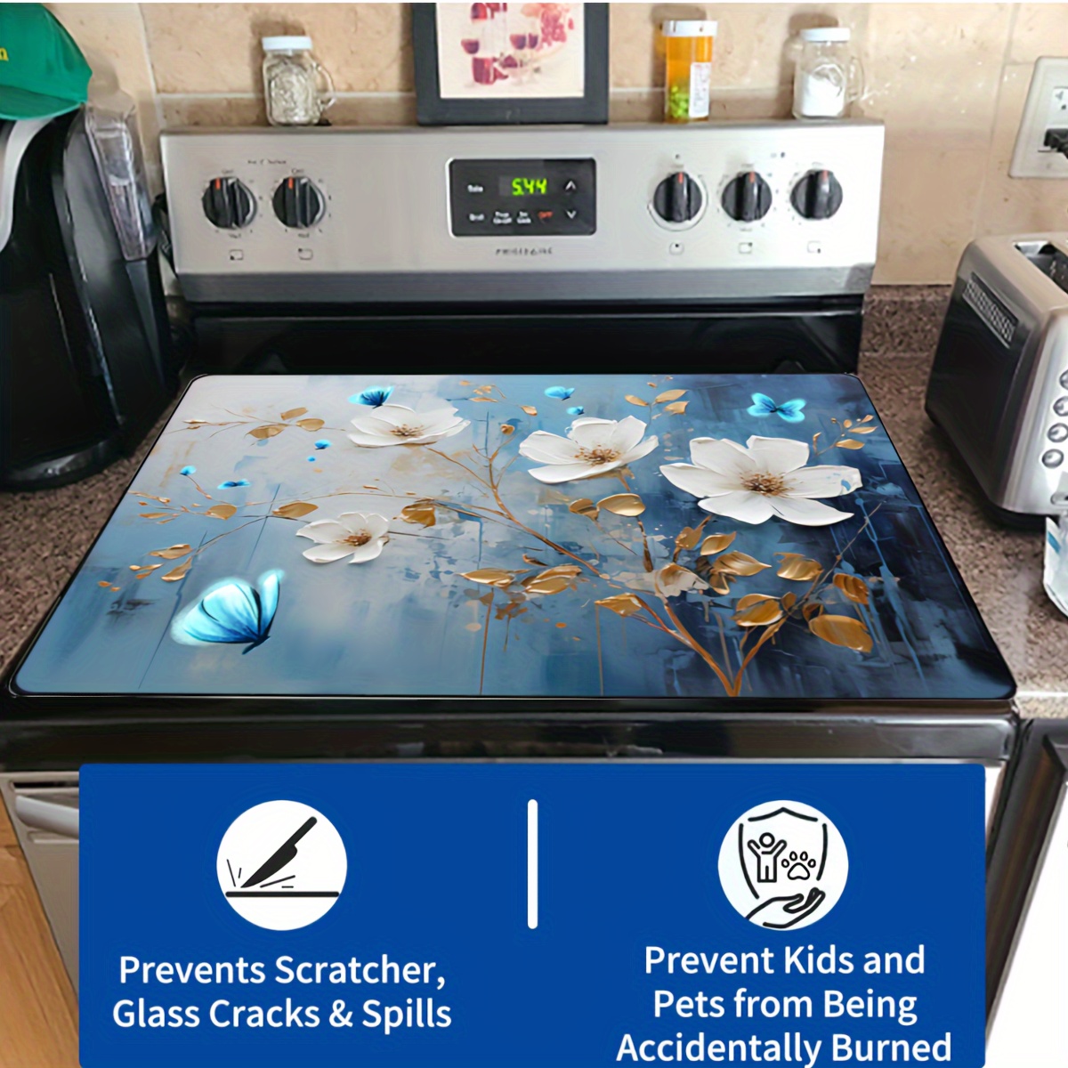 

Extra Large Anti-slip & Waterproof Stove Top Cover - 28.5" X 20.5", Protects Electric Glass From Scratches, Cooktop Mat For , Washers, Dryers & Ironing, Kitchen Decor