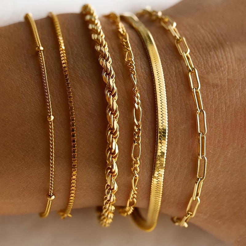 

6 Pcs Steel Bracelets: Jewelry Accessories For Women - , Steel, And Plating For And