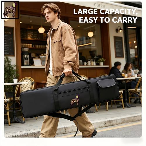 . unisex multifunktionale elektronische keyboard-tasche mit atmosphäre, instrumentenkoffer mit großem fassungsvermögen, aufbewahrungstasche, tragbarer rucksack, handtasche, -aufbewahrungstasche, schutztasche, dunkles sternenmuster, anthropomorphes, hundförmiges 2d-druckdesign