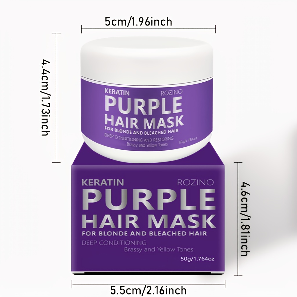 Image of Purple Hair Mask Makes Your Hair Bright And Shiny, Of Attention And Showcasing Your Unique Charm. Suitable For Hair Colors Such As Blonde, Platinum, Silvery, Gray, Etc