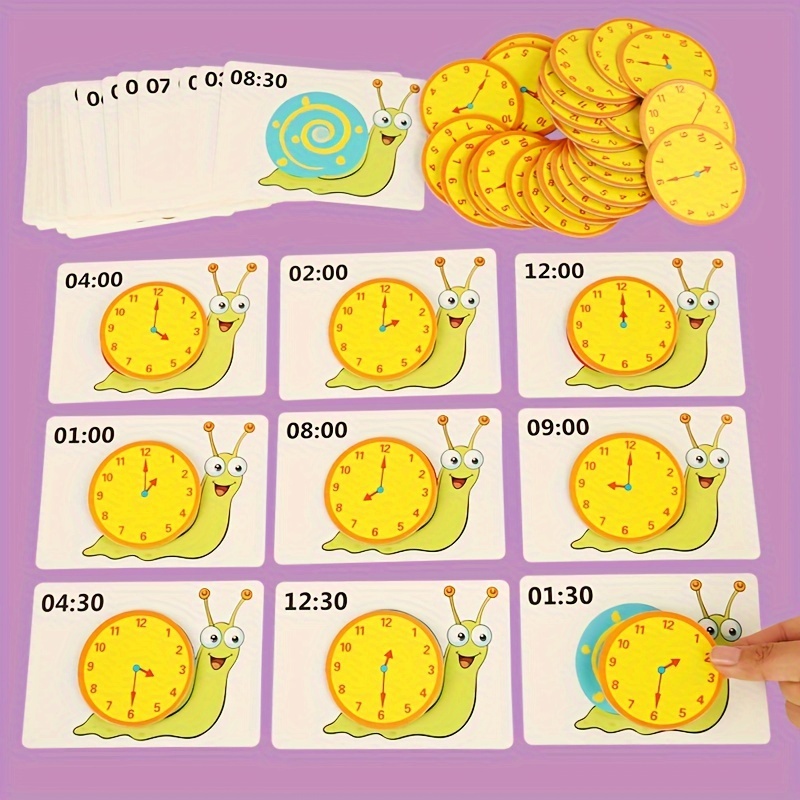 Time Learning Flash Cards Interactive Clock Game Kids Ages Temu