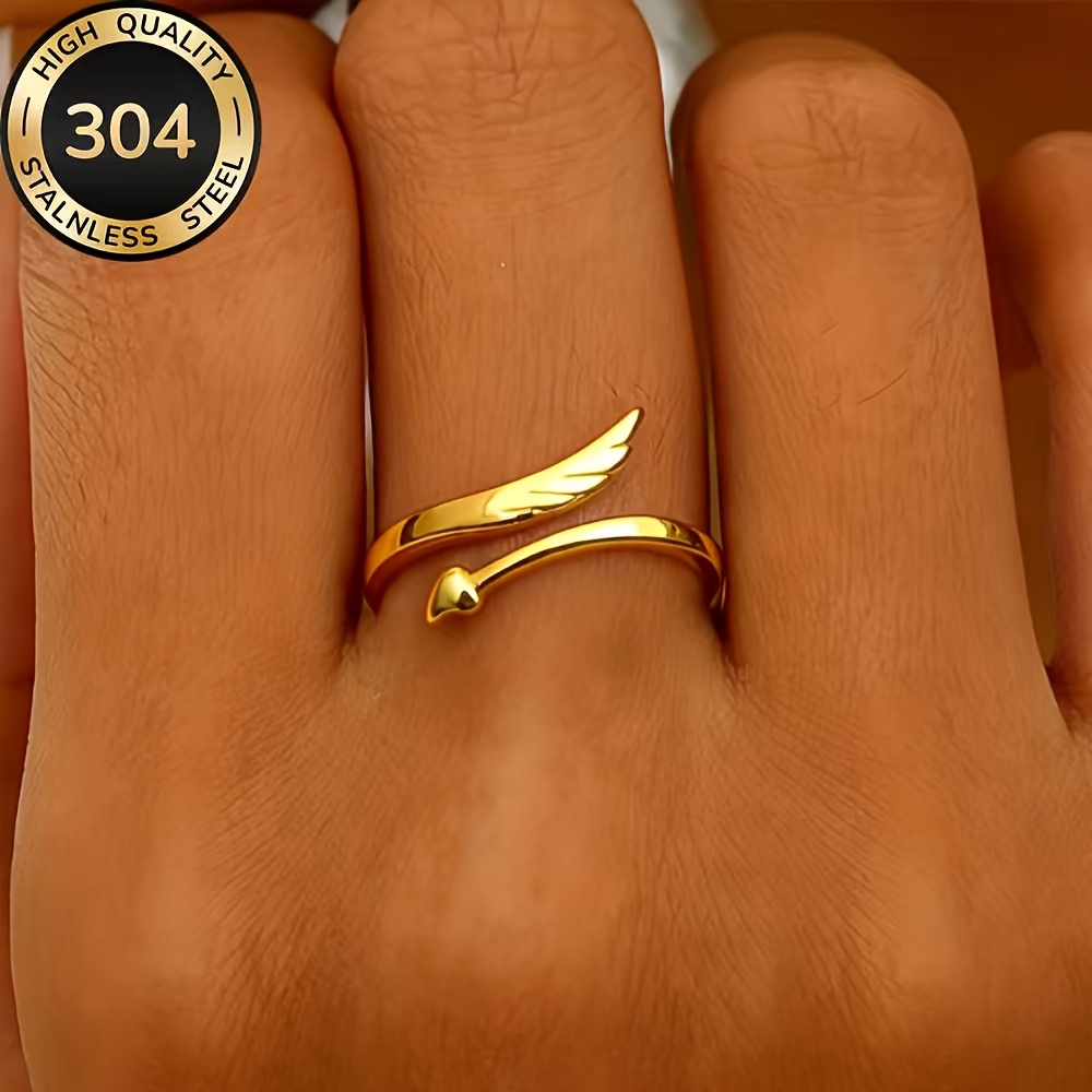 TEMU High-quality Stainless Steel Hypoallergenic Ring, Anti-fading, Easy And Elegant, Suitable For Everyday Wear Or Party Fashion Women's Ring,