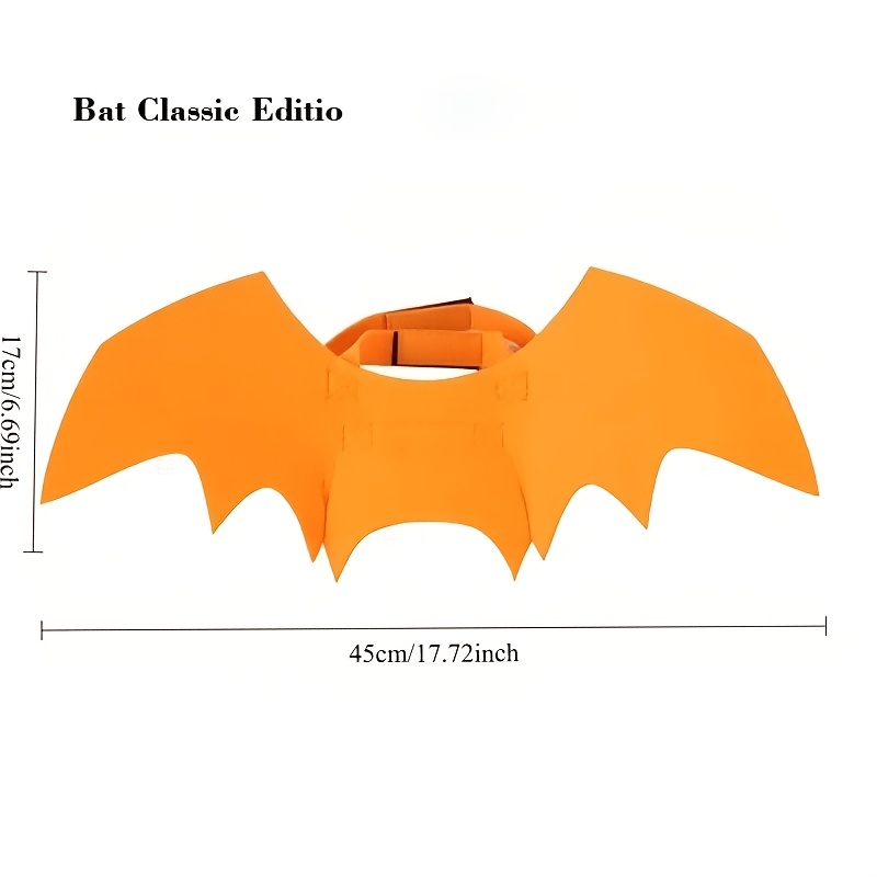 TEMU 1pc Halloween Bat Costume Activity And Party Supplies Holiday Decorations Cat Additions Pet Bat Wings, Puppy Collar And Leash Plush Role-playing