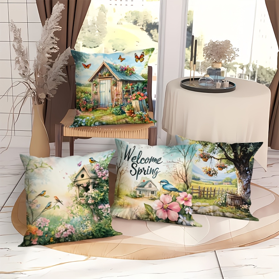 

4pcs & Summer Set - , -sided , For , Bedroom, , And Decor - Washable, Zip