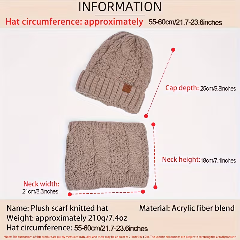 2pcs set winter hat neck scarf set womens warm hat earmuff hat for winter outside sports skiing running Product details 1
