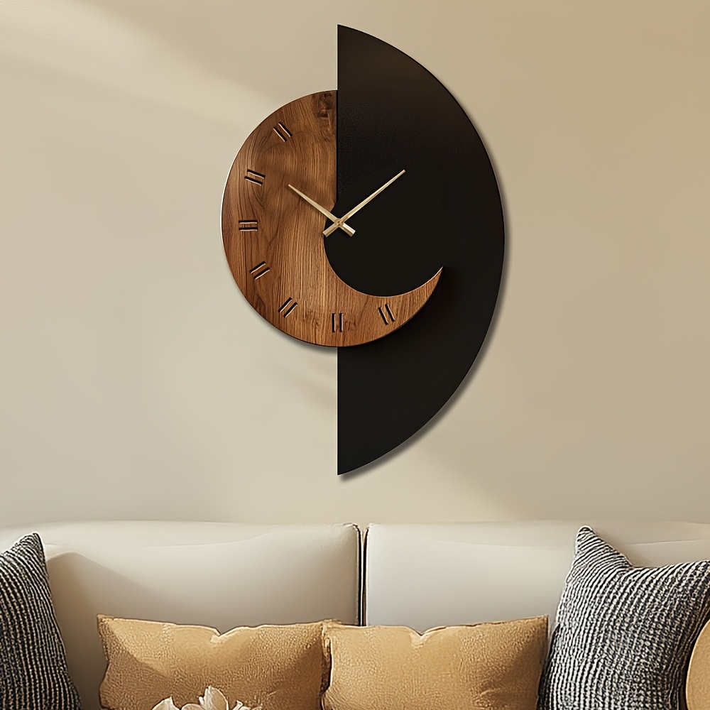Artistic Silent Wall Clock in Decorative Wood